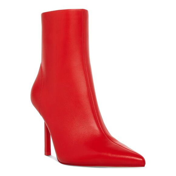 STEVE MADDEN Shoes - STEVE MADDEN Womens Red Padded Elysia Pointed Toe Stiletto Leather Booties 6 M
